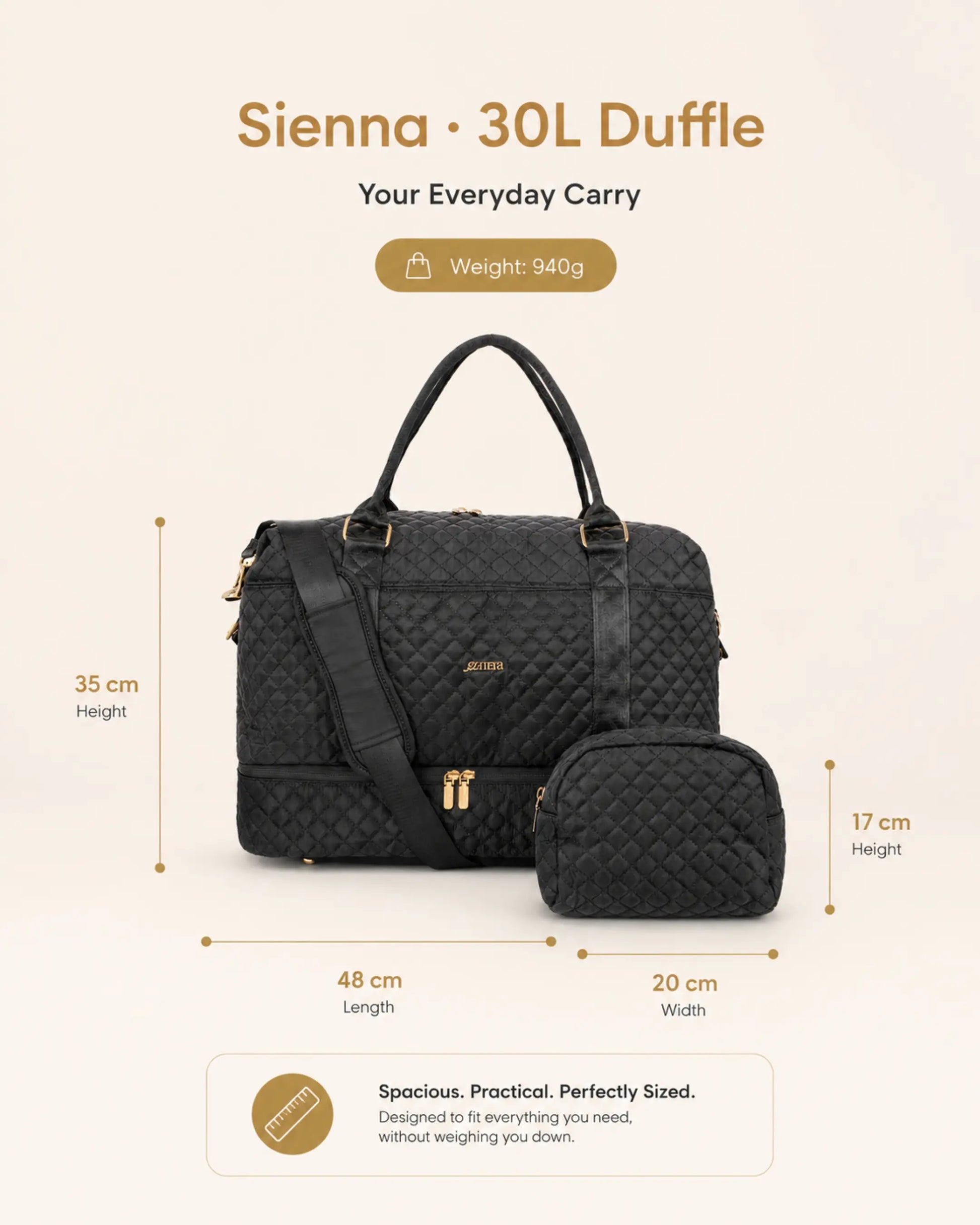 Sienna - The Quilted Travel Duffle